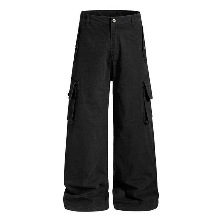 Women's Wide Cargo Culotte Pants in Vintage Wash with High Waist and Multiple Pockets Mune Fashion