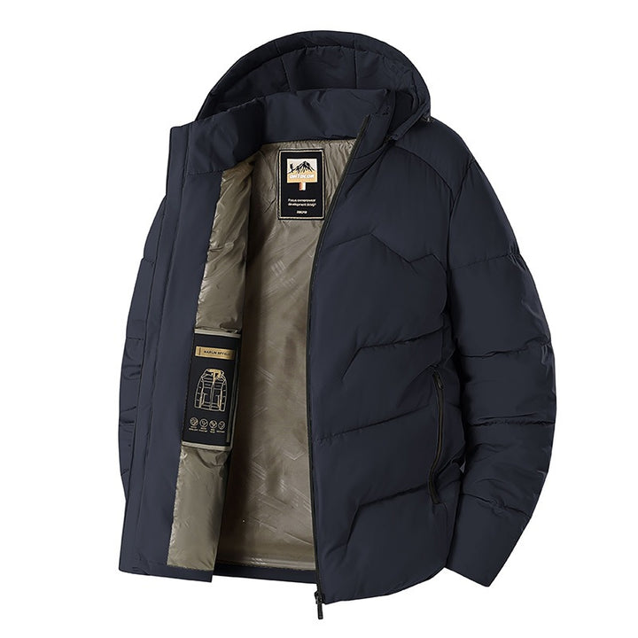 Men's quilted hooded thermo jacket with windproof outer shell & zip pockets Mune Fashion