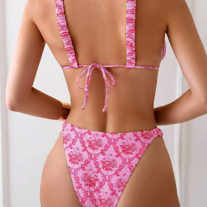 Women's bikini set with floral design and adjustable straps Mune Fashion