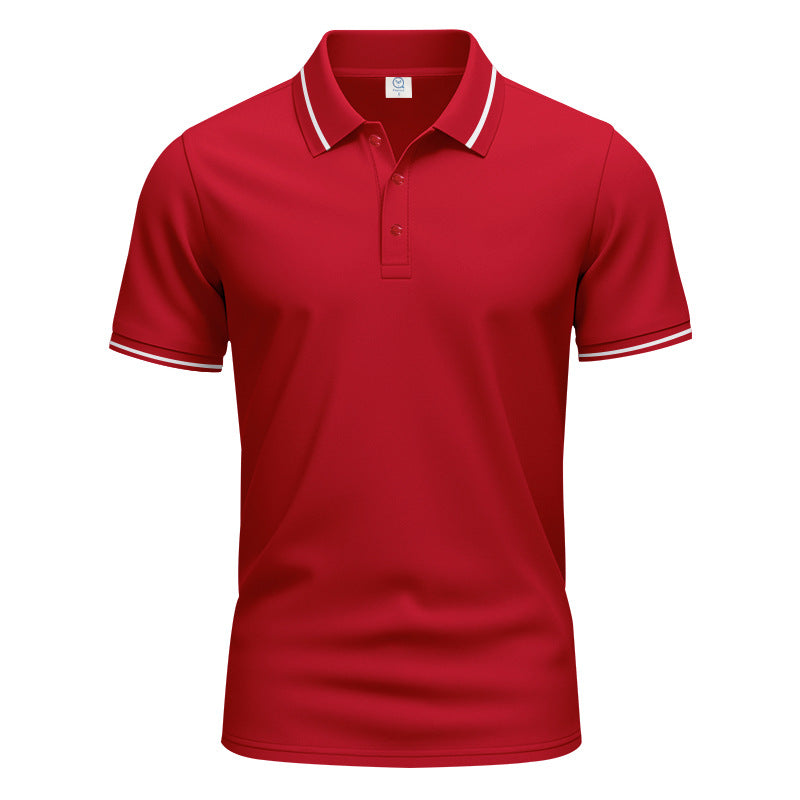 Men's breathable interlock polo shirt with contrast tipping, short button placket and slim silhouette Mune Fashion