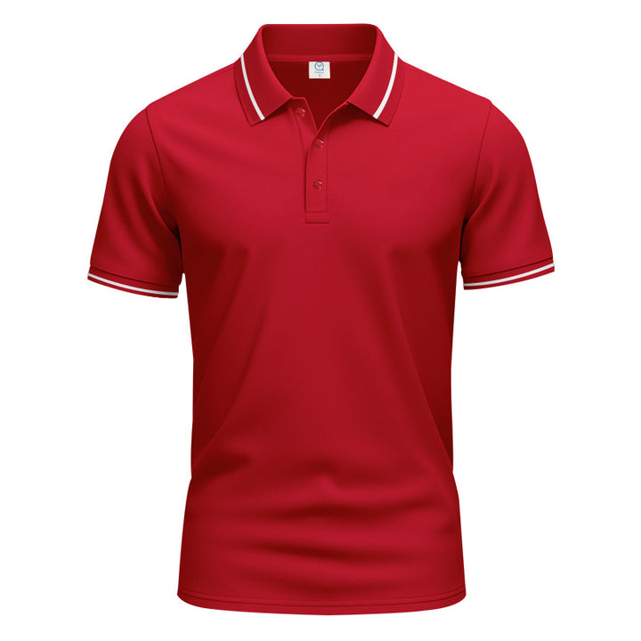 Men's breathable interlock polo shirt with contrast tipping, short button placket and slim silhouette Mune Fashion
