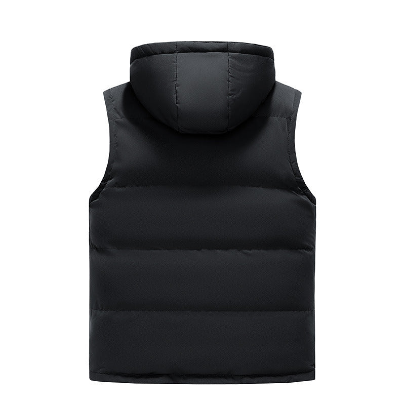 Men Padded Quilted Vest with Hoodie Mune Fashion