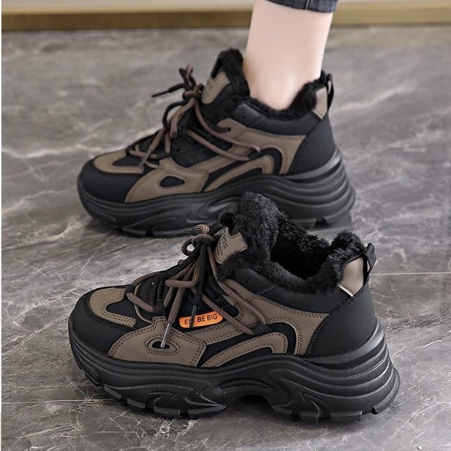 Women's Winter Sneakers with Warm Lining and Non-Slip Sole Mune Fashion