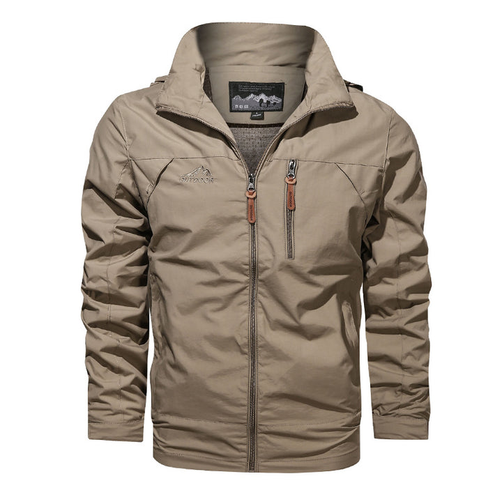 Men's nano lightweight water-repellent softshell outdoor jacket with hood breast pocket Mune Fashion