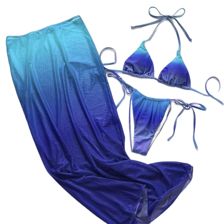 Women Maxi Beach Dress with Elegant Gradient Mune Fashion