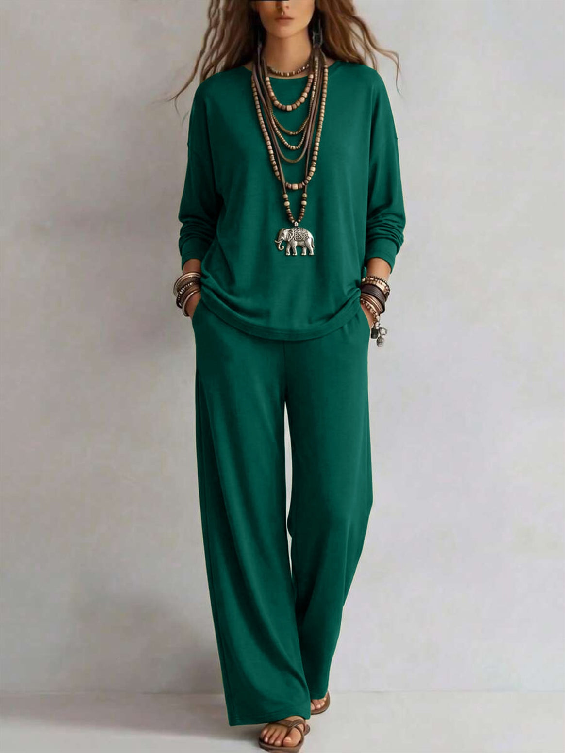 Women's loungewear set with wide waistband and oversized long sleeve shirt Mune Fashion