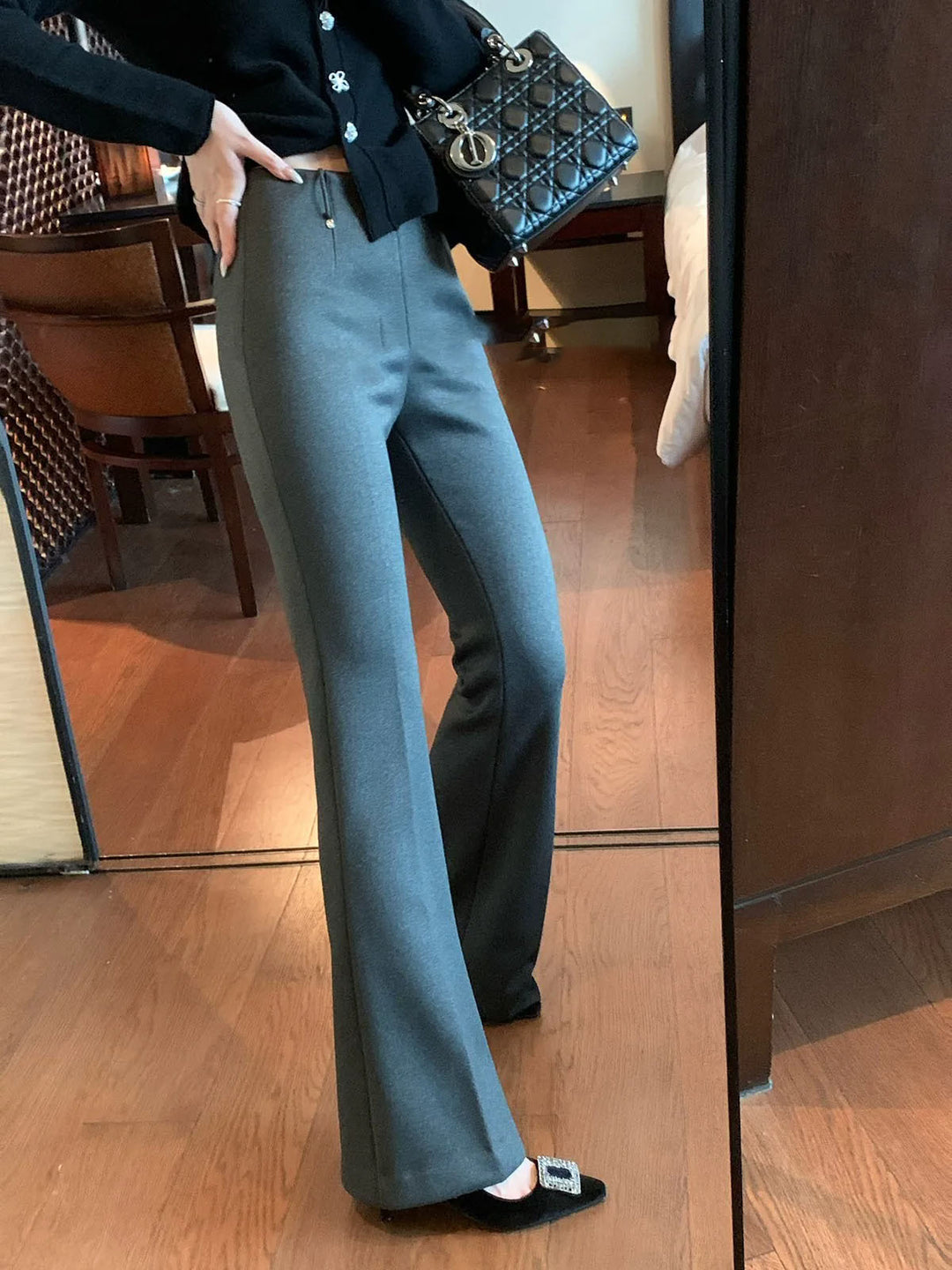 Ladies Elegant Flared Pants Mune Fashion