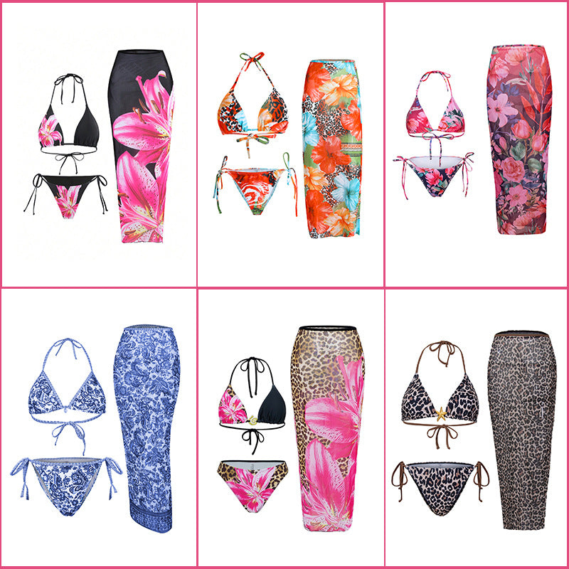 Women's triangle bikini with floral and animal pattern Mune Fashion