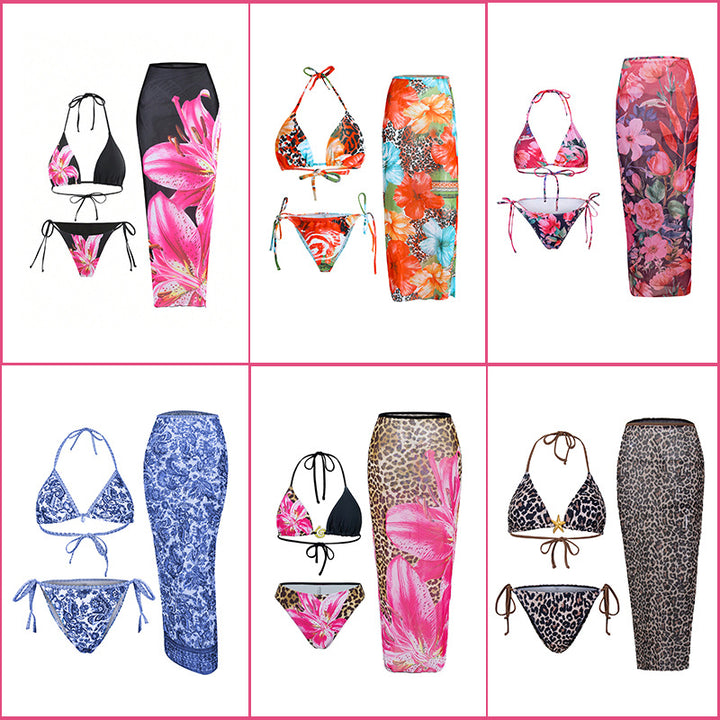 Women's triangle bikini with floral and animal pattern Mune Fashion