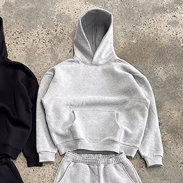 Men's urban boxy hoodie with shortened body, drop shoulder, and soft fleece inner lining Mune Fashion