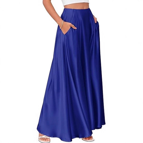 Ladies max skirt with pockets and figure-hugging high waistband made of flowing chiffon Mune Fashion