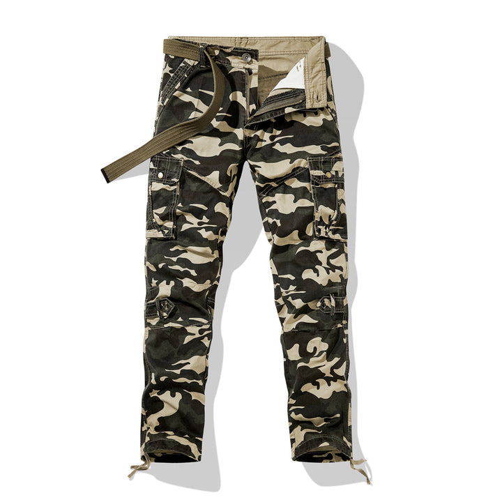 Men's cargo pants in military style with reinforced knees, multifunctional pockets & drawstring waistband Mune Fashion