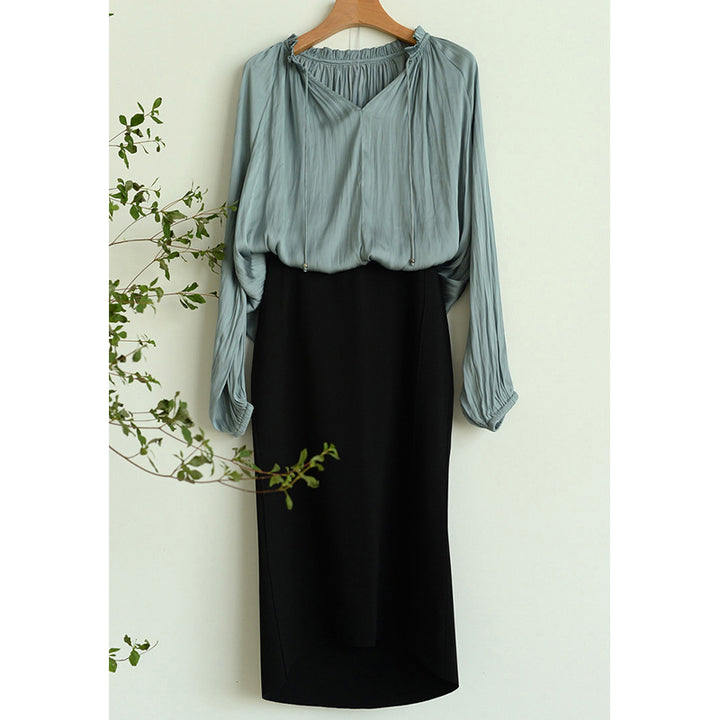 Women's Elegant Midi Skirt with High Slit Mune Fashion