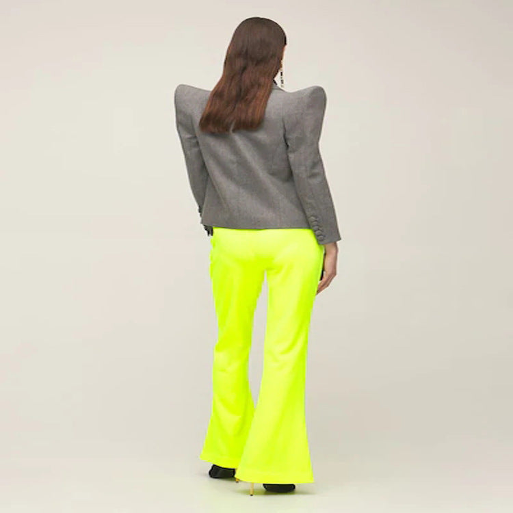 Women's Three-Piece Tailoring Set with Emphasized Shoulder Blazer, Top, and Bermuda Shorts Mune Fashion