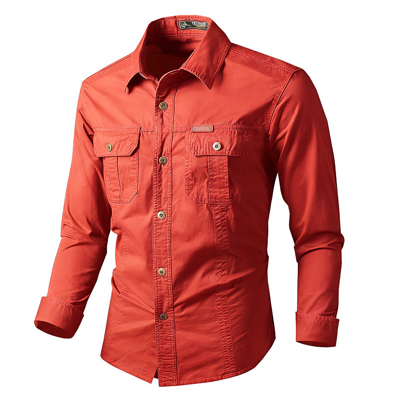 Men's lightweight overshirt jacket with flap chest pockets and classic shirt collar Mune Fashion