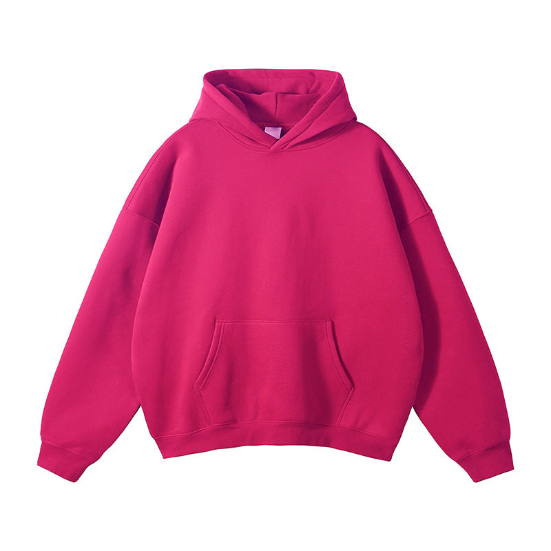 Unisex Simple Oversized Hoodie with Soft Fleece Inner Side and Deep Raglan Seam Mune Fashion