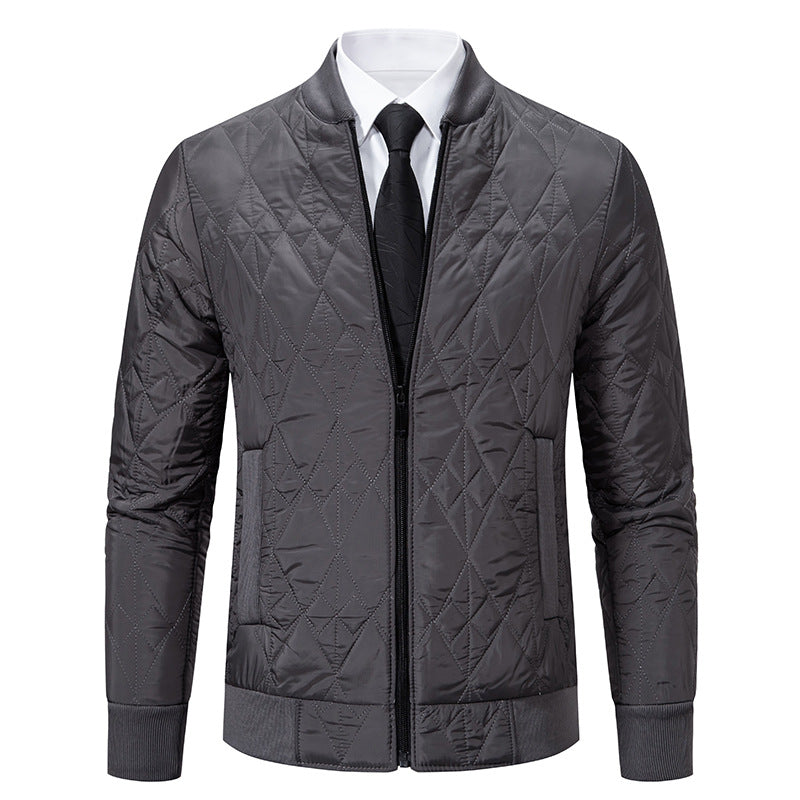 Men's quilted bomber jacket with diamond stitching and warming thermal lining Mune Fashion