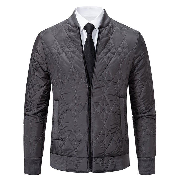 Men's quilted bomber jacket with diamond stitching and warming thermal lining Mune Fashion