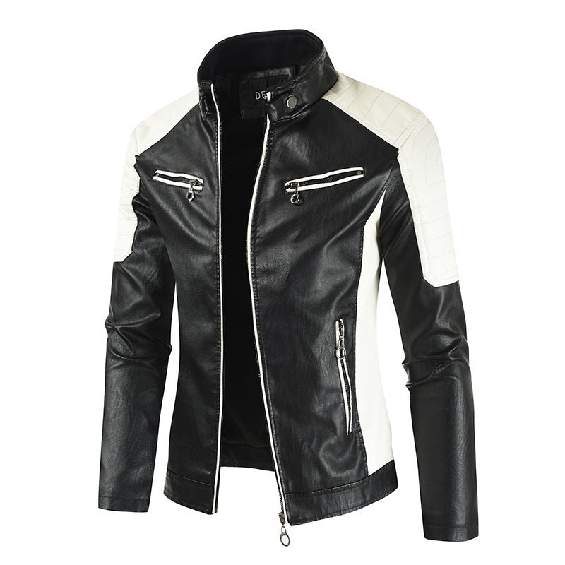 Men's Stylish Biker Jacket with Leather Applications Mune Fashion