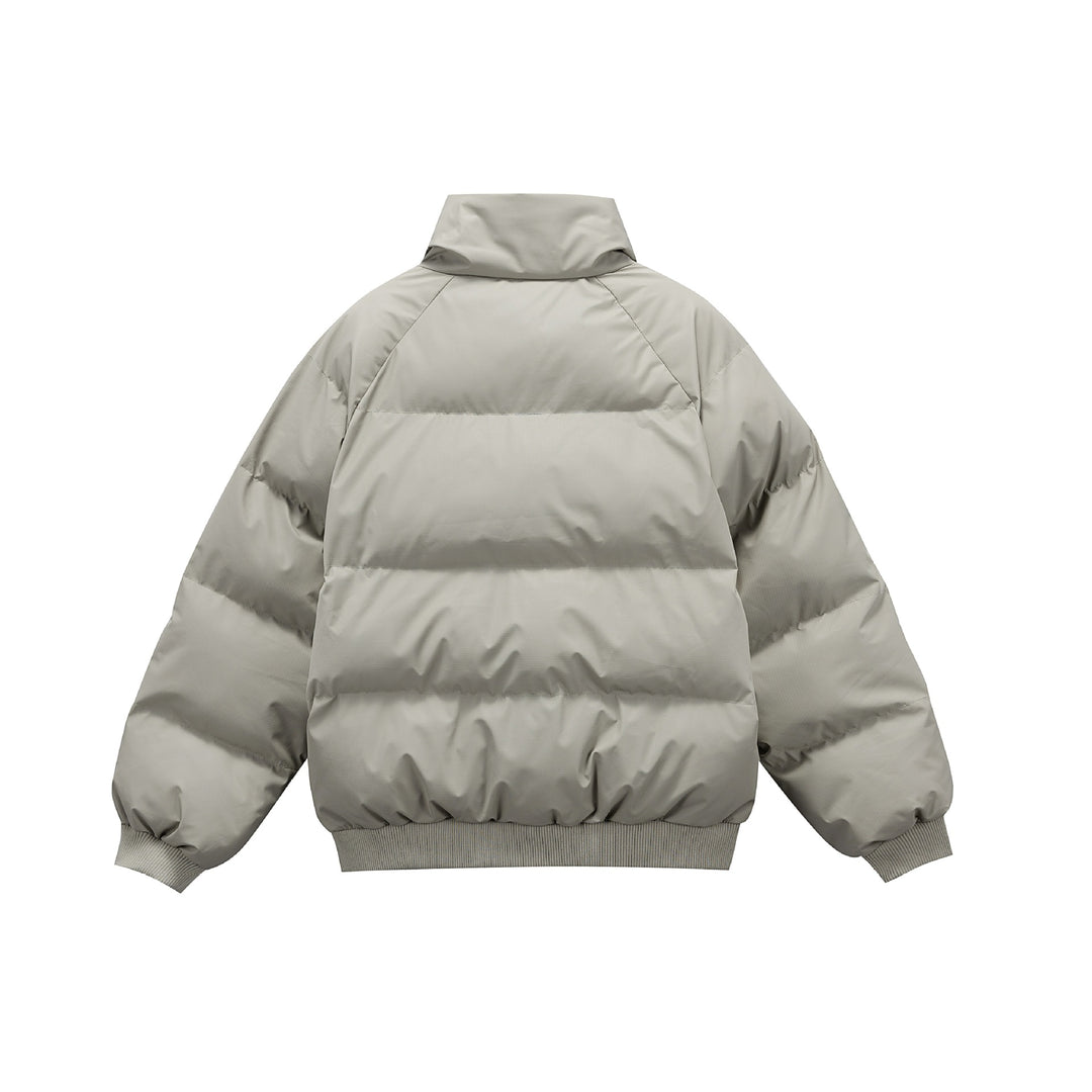 Women's Oversize Quilted Jacket with High Stand-up Collar and Ribbed Cuffs Mune Fashion