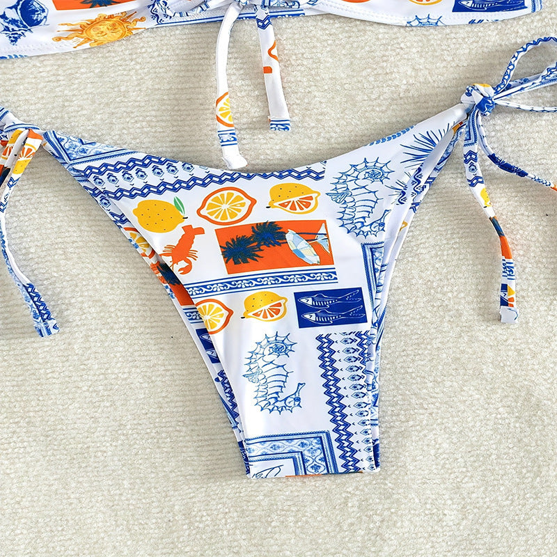 Women's bandeau bikini with playful pattern Mune Fashion