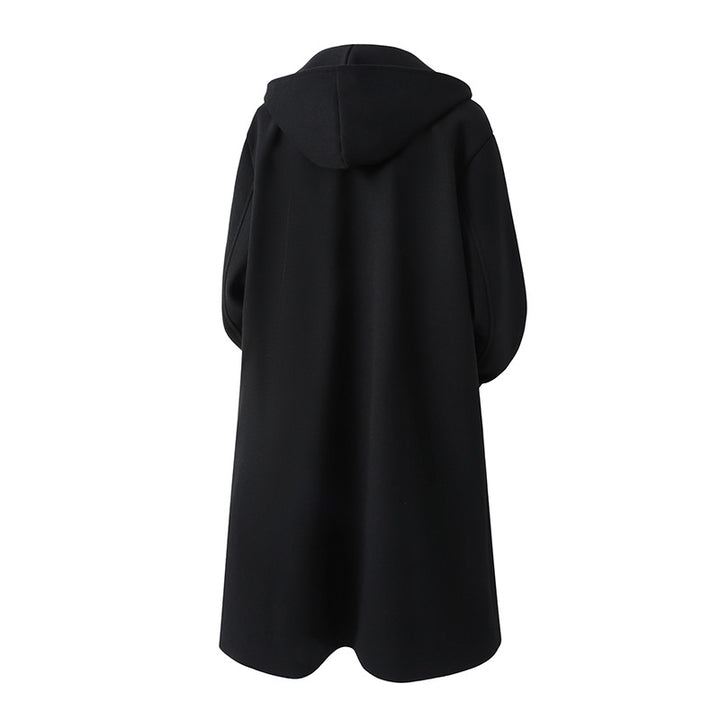 Men's nan Oversize pea coat with hood, double-breasted button placket, and warming quilted lining inside Mune Fashion