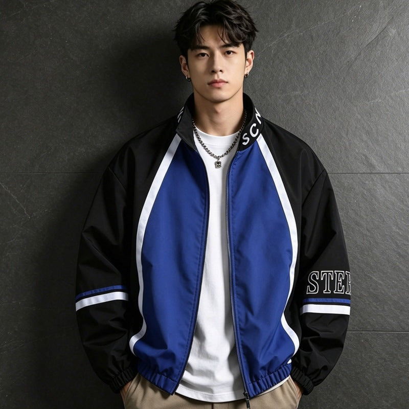 Men's sporty transitional jacket with high collar and zipper Mune Fashion 1788241955