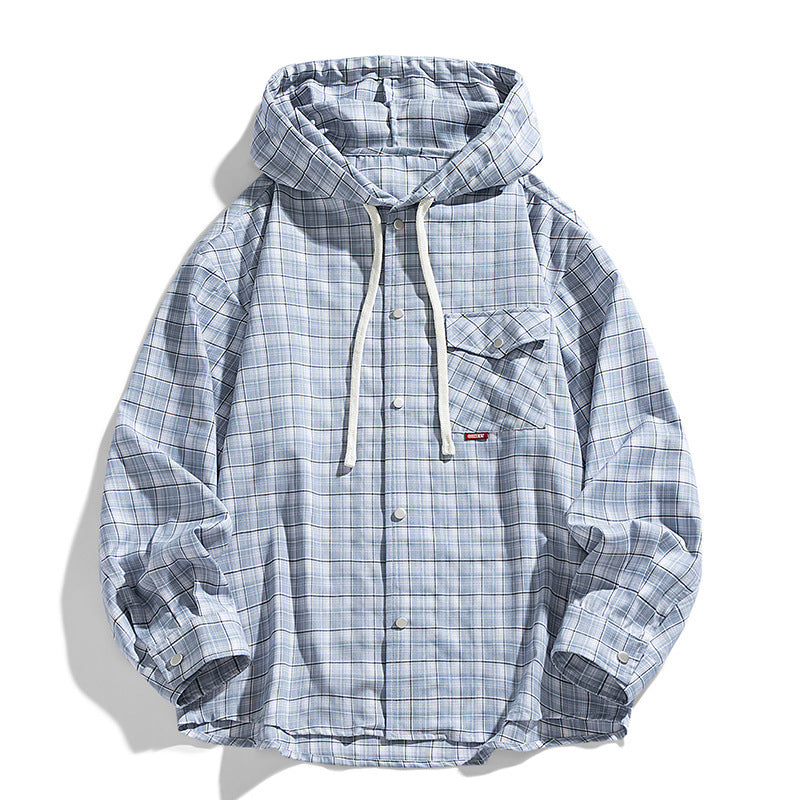 Men's Multifunctional Hooded Jacket in Checked Fabric Mune Fashion