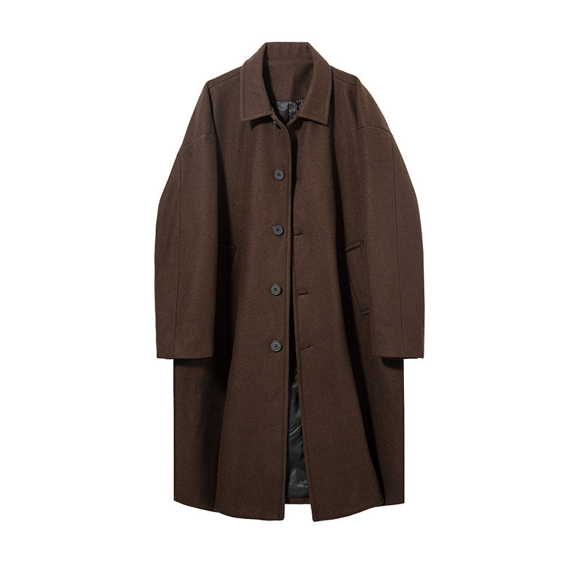 Men's Oversized Wool Coat with Quilted Lining and Classic Notch Collar Mune Fashion
