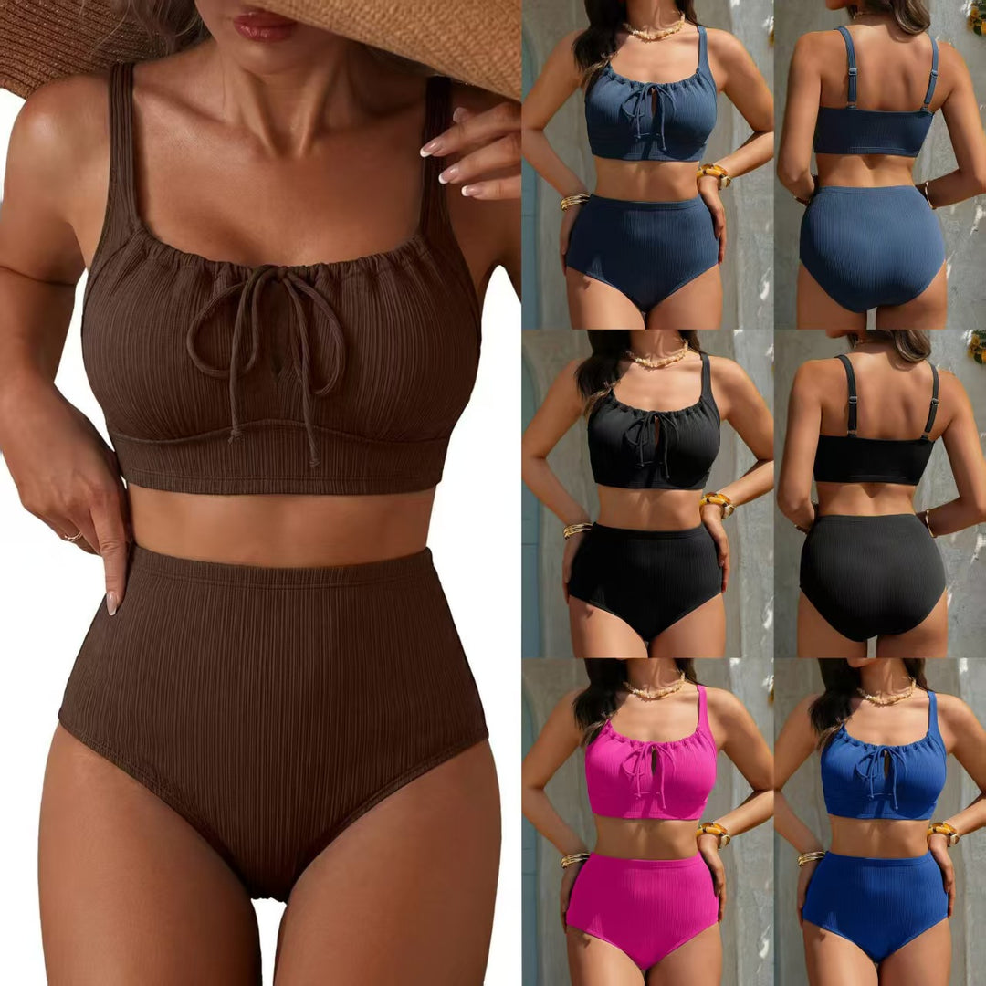 Women High-Cut Bikini with Gathered Top Mune Fashion