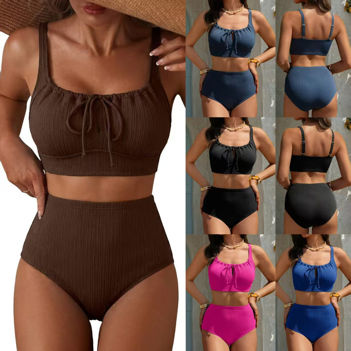 Women High-Cut Bikini with Gathered Top Mune Fashion