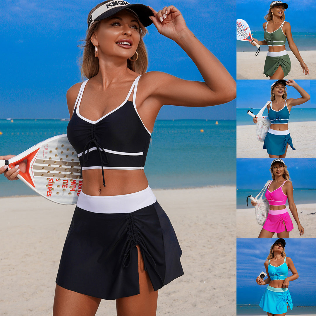 Women's sporty swimsuit with asymmetrical skirt Mune Fashion