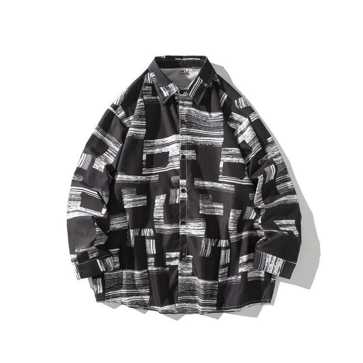 Men's Oversized Shirt with Graphic Block Print Mune Fashion