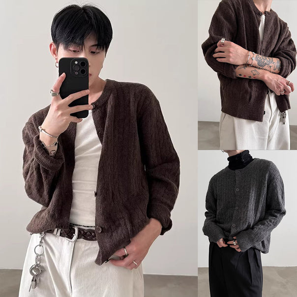 Men's Cozy Cardigan with Button Placket Mune Fashion