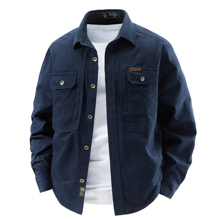 Men's robust cotton canvas overshirt with patch flap pockets, reinforced seams, and relaxed fit Mune Fashion