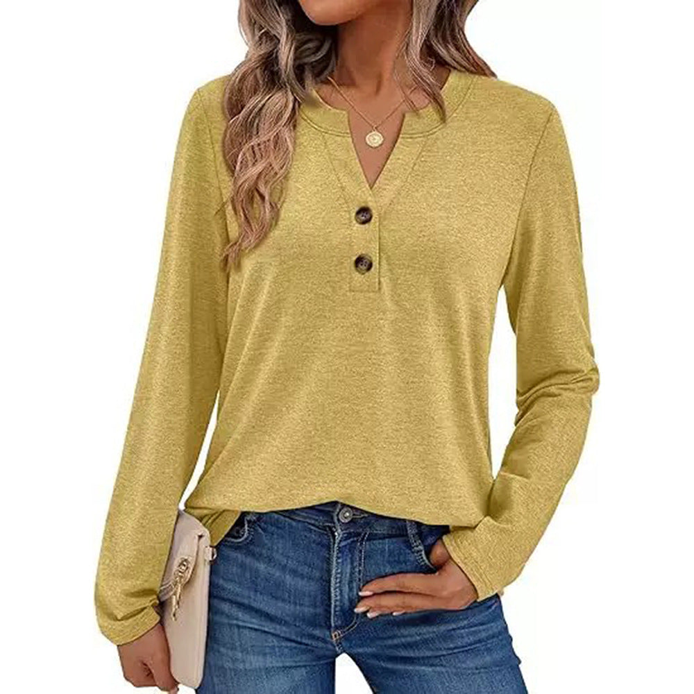 Women's Long Sleeve Shirt with Button Details Mune