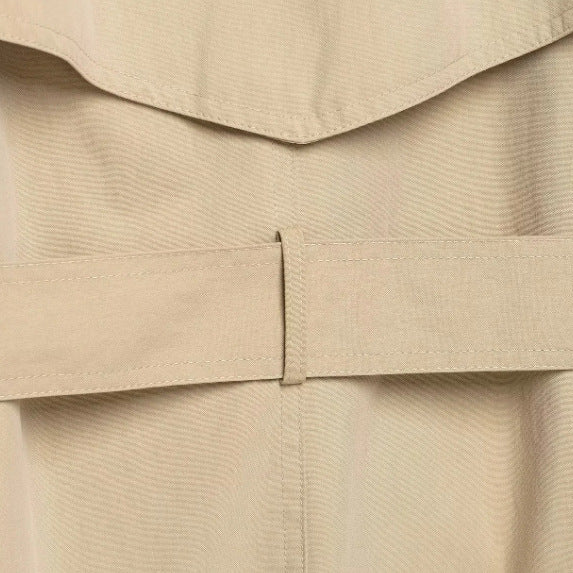 Women Cropped double-breasted trench jacket with belt and boxy silhouette Mune Fashion
