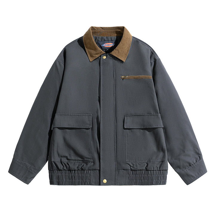 Men's Oversize Utility Field Jacket with Cord Collar, Elastic Hem & Flap Pockets Mune Fashion