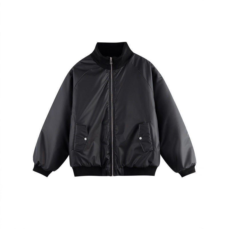 Unisex Boxy Transition Bomber Jacket with Stand Collar and Flap Pockets Mune Fashion