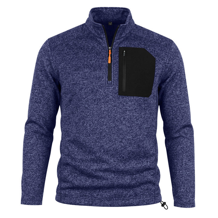 Men's Outdoor Fleece Pullover with Half Zip and Chest Pocket Mune Fashion