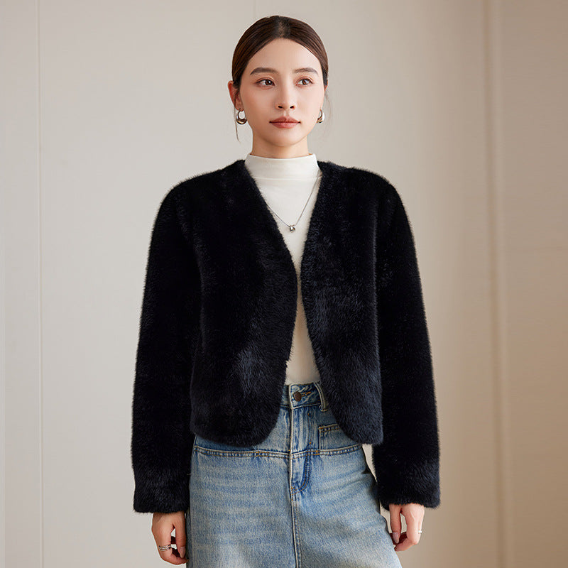 Damen Kuschelige Kurzjacke Mune Fashion