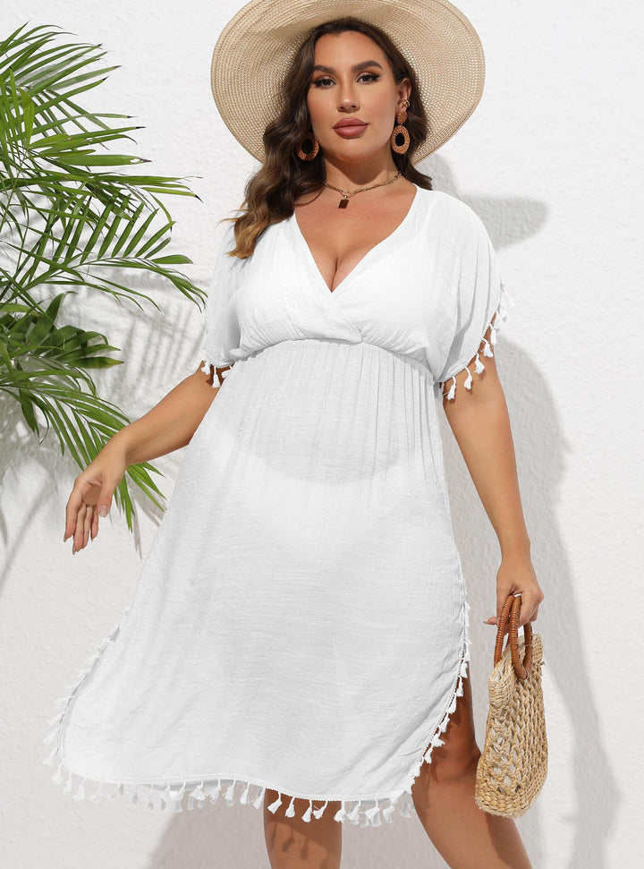 Women airy beach cover-up with playful tassels Mune Fashion