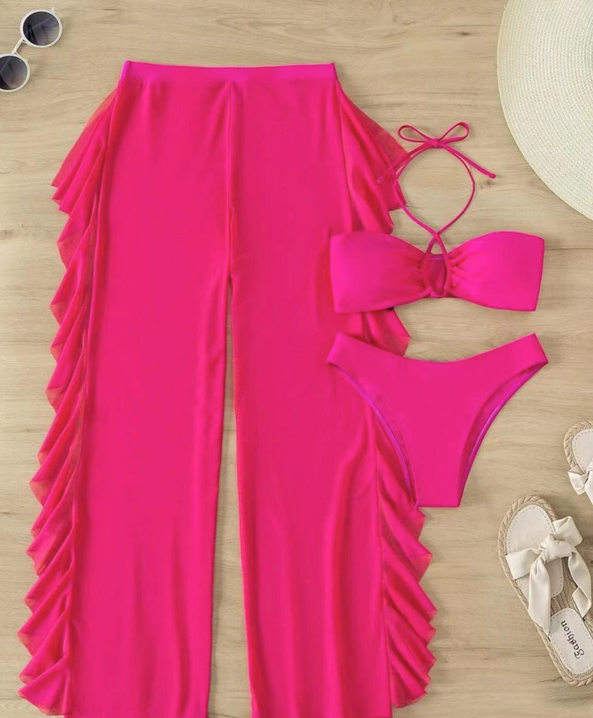 Women Bikini Set with airy ruffle pants Mune Fashion