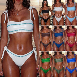 Women's bandeau bikini with elegant ties and delicate design Mune Fashion