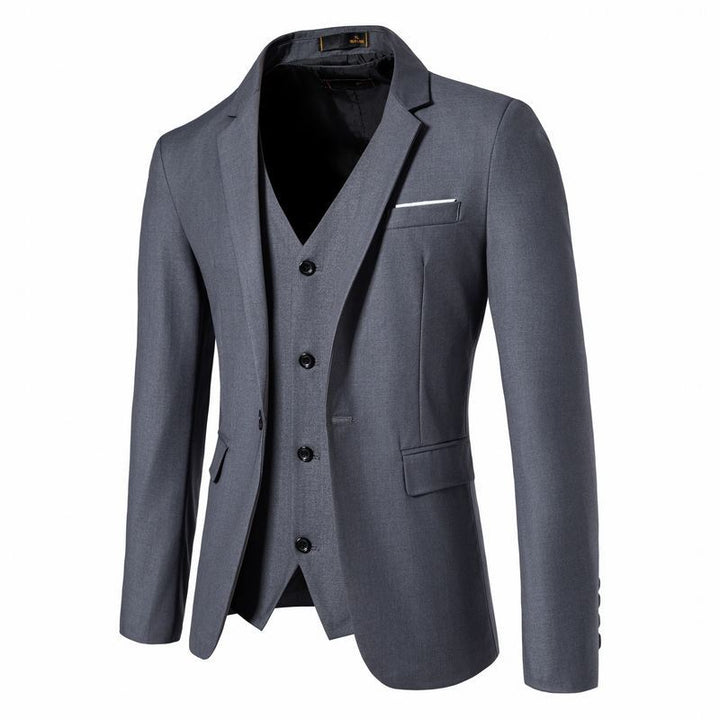 Men's Tailored Jacket with Matching Vest and Slim Business Silhouette Mune Fashion
