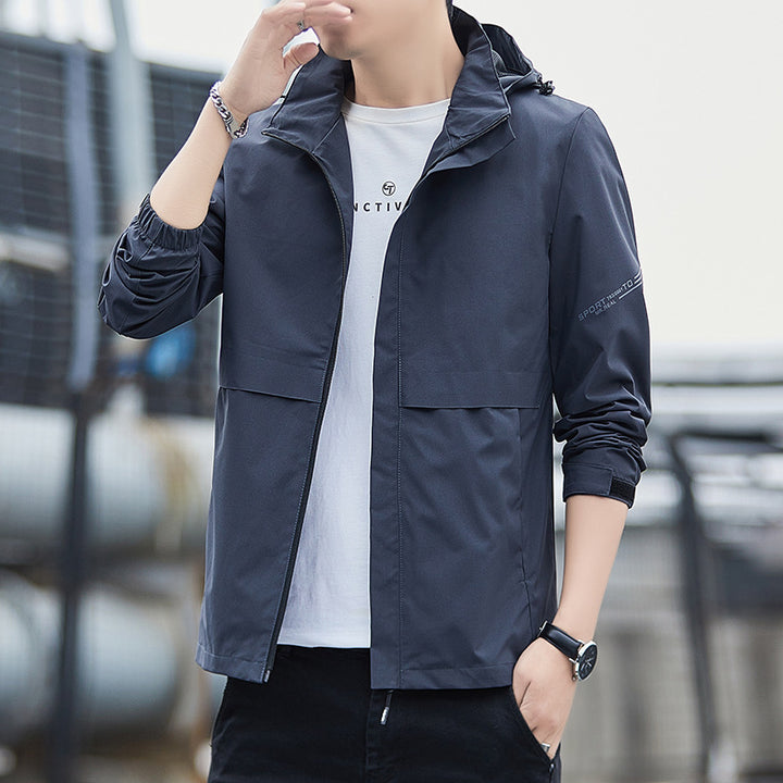 Men's Sporty Transitional Jacket with Adjustable Hood Mune Fashion