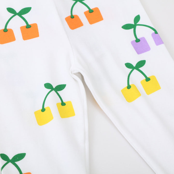 Girls' leggings with cheerful flower and plant pattern Mune Fashion