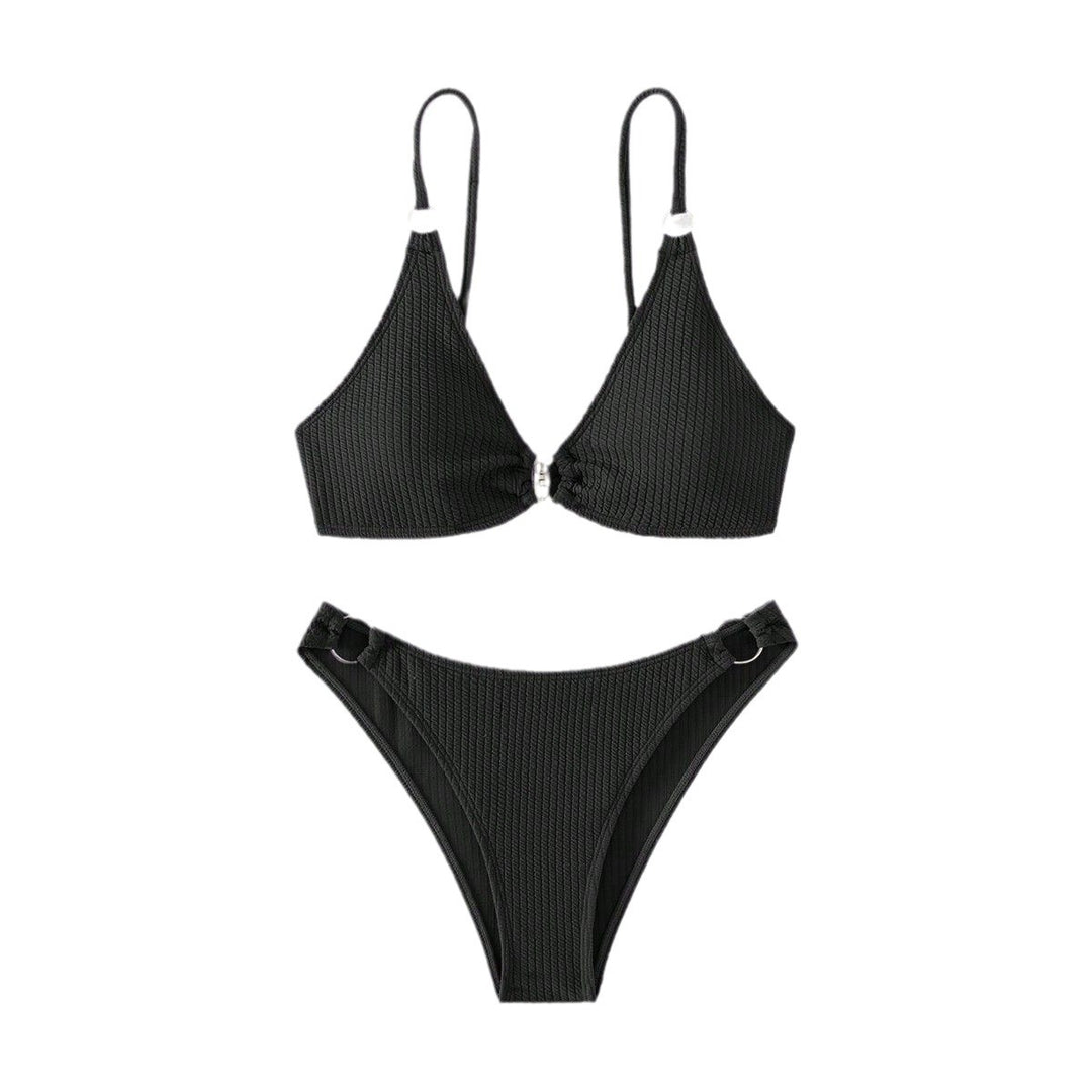 Ladies triangle bikini with ring embellishments Mune Fashion