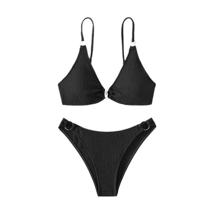 Ladies triangle bikini with ring embellishments Mune Fashion