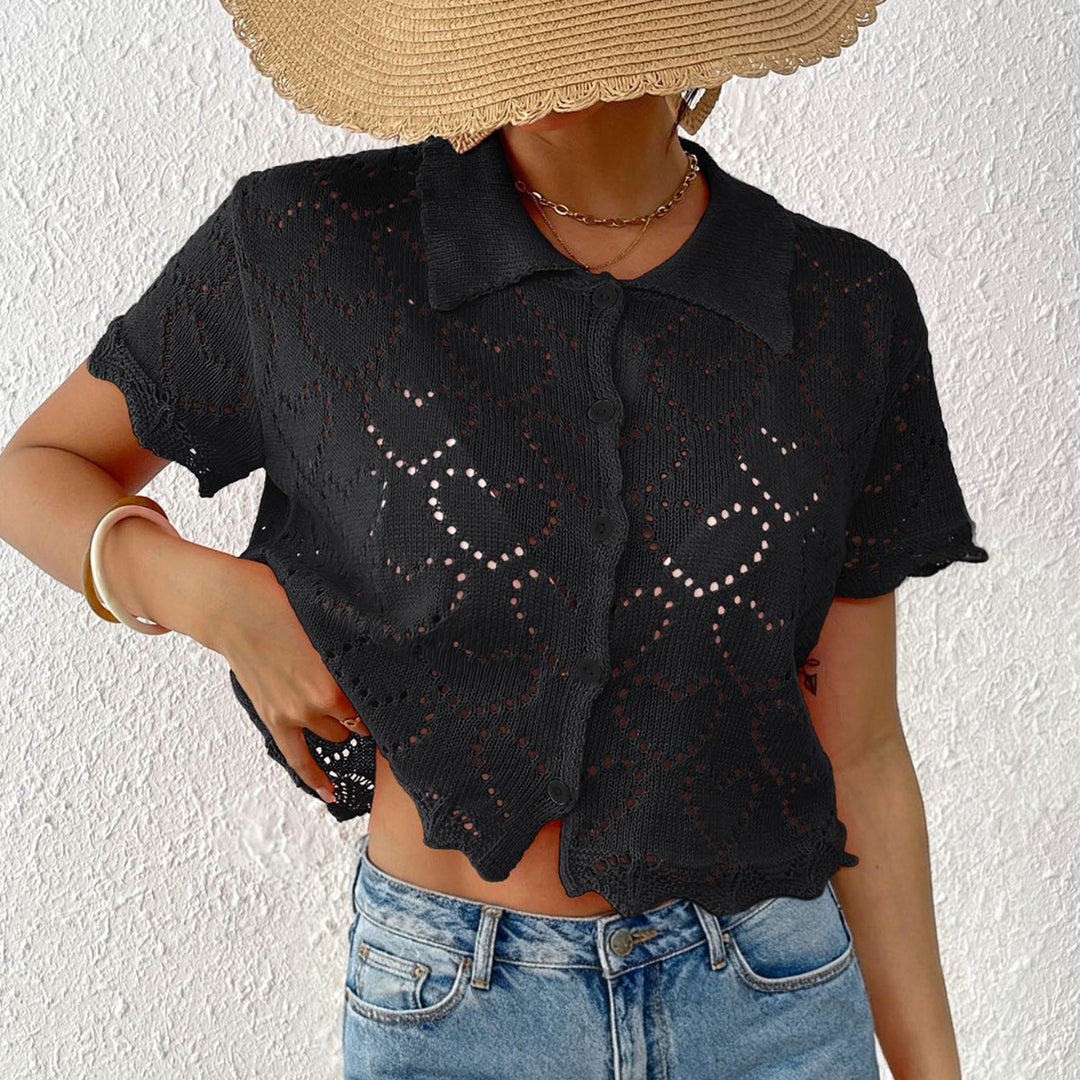 Women's airy crochet cardigan with trendy lace pattern Mune Fashion